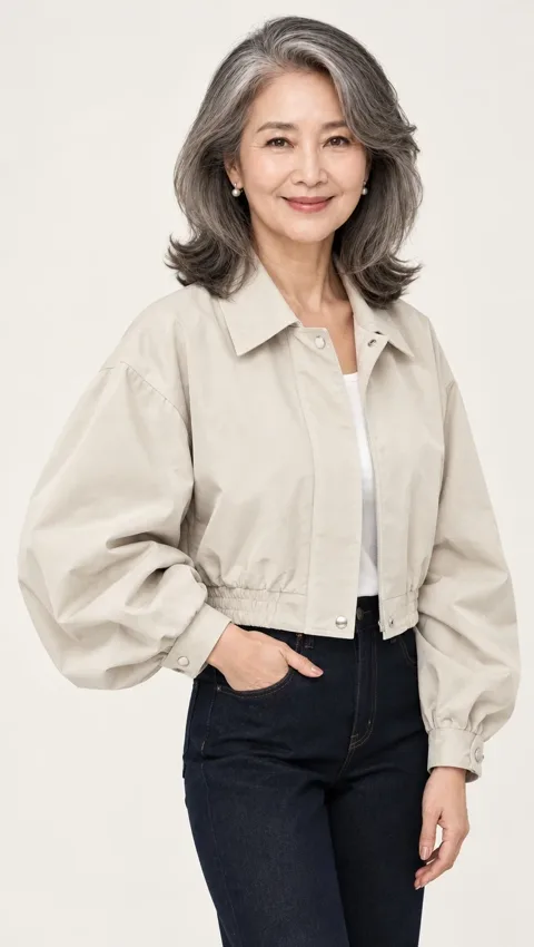 51. 여성 크롭 자켓 봄 가을 캐주얼 점퍼