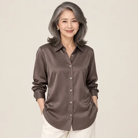 44. 카라넥 베이직 링클프리 긴팔 블라우스 셔츠